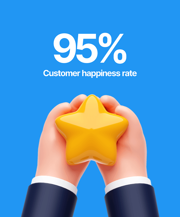 95% customer happiness rate